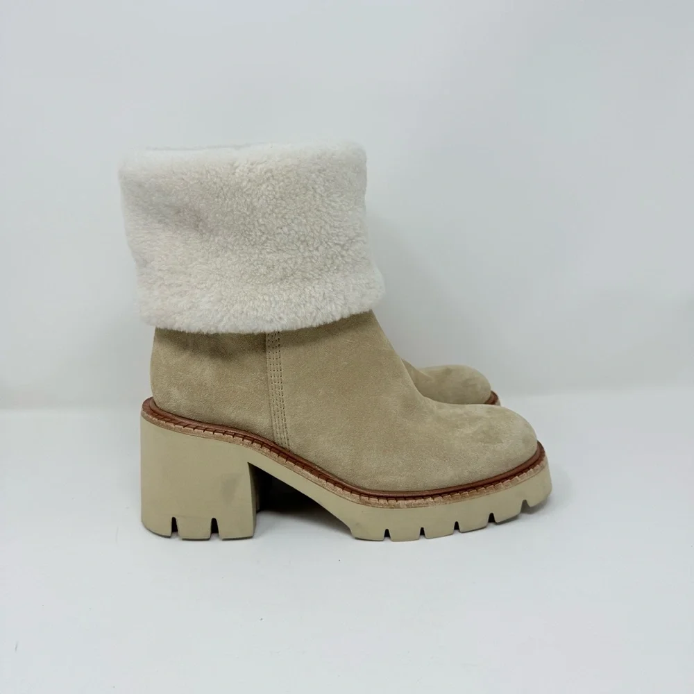 New Pedro Garcia Zarela Suede Shearling Ankle Booties Sz 8